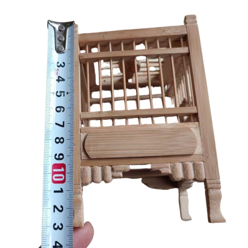 Handmade Wood Carved Cricket Cage - Artisanal Grasshopper Enclosure with Mortise & Tenon Construction