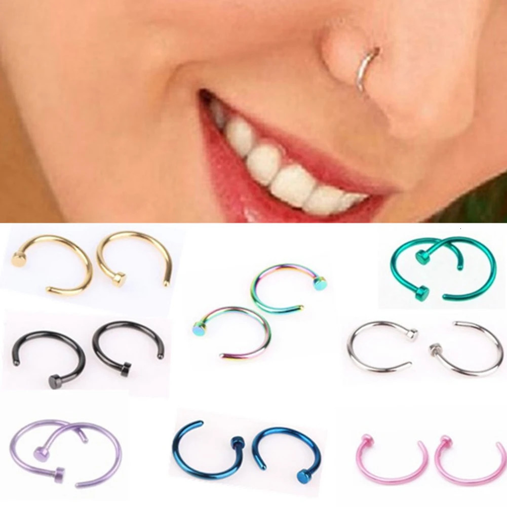 2024 Piercing Nose Ring For Women Open Hoop Type Stud Body Jewelry Accessories 241125
