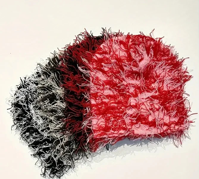 Hip Hop Tassel Y2K Beanie Trendy Mixed Color Elastic Knit Light weight Casual Skull Cap Unisex Windproof Beanies For Women Men 241125