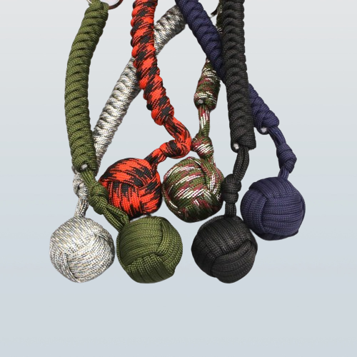 Outdoor Steel Ball Security Protection Bearing Self Defense Rope Lanyard Survival Tool Key Chain Multifunctional Keychain Bracelet