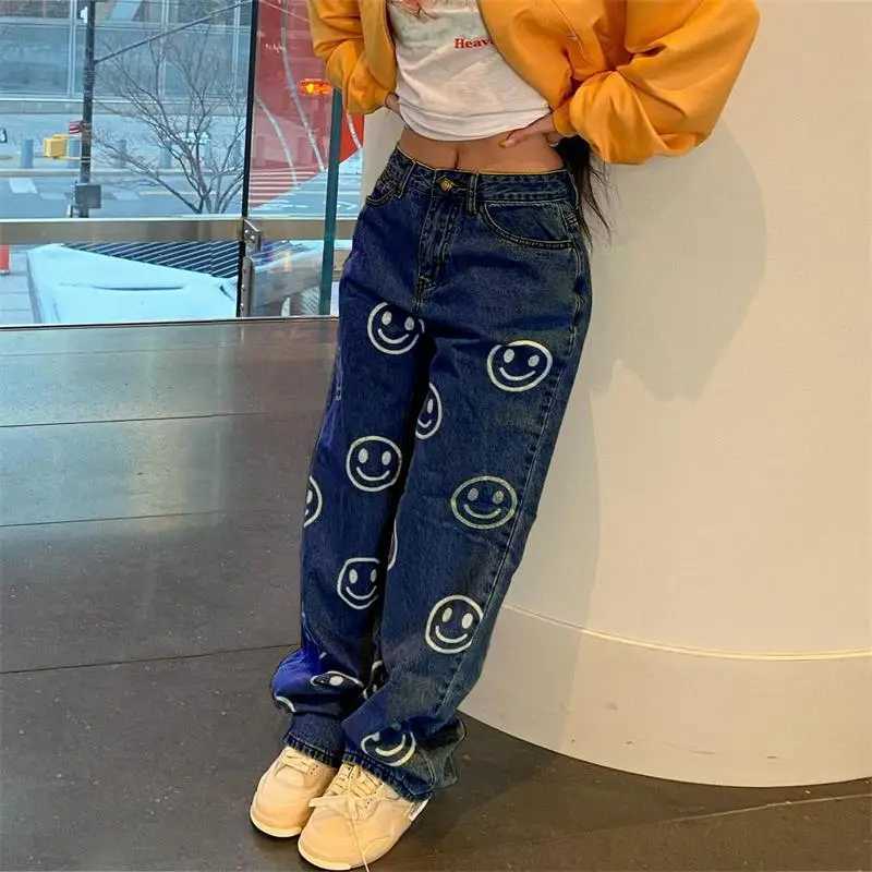 Women's Jeans Womens jeans spring and summer new straight leg high waist fashionable and trendy casual loose fit oversized jeans H241130