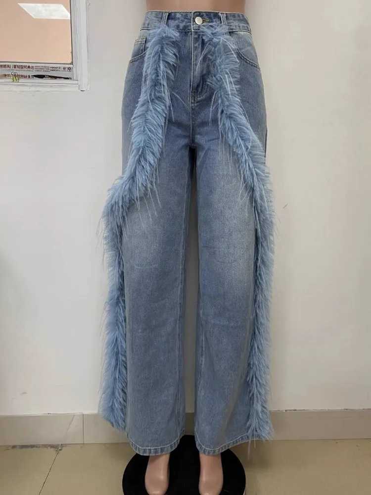 Women's Jeans Harajuku Strtwear Retro Fashion Womens High Waist Jeans Loose Wide Leg Straight Loose Denim Shorts Y2K Bag Pants 2025 H241130