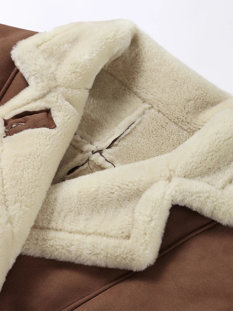 Casual Lamb Wool Solid Winter Women Coat Fashion Turndown Collar Loose Pockets Female Jacket Autumn Ladies Thick Outwear 241129