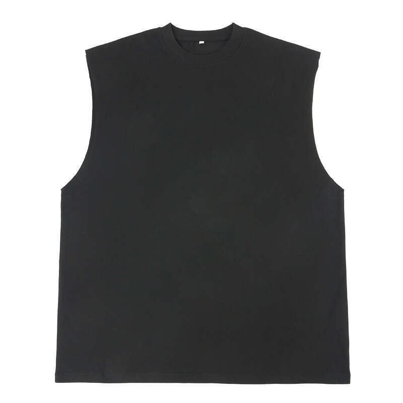 American High Street Fashion Brand Pure Cotton Edge Camisole Solid Color Neutral Loose Retro Sleeveless T-Shirt Vest