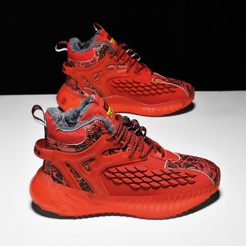 New men's winter 2025 old hot national tide popcorn and veet daddy running outdoor sports shoes