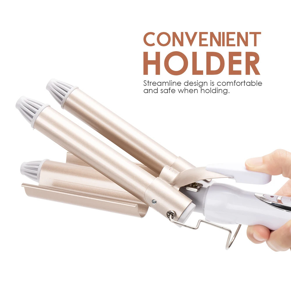 Professional Hair Care and Styling Tools Triple Barrel Styler Curling Irons Electric Crimpers Iron Wave Curler 240423
