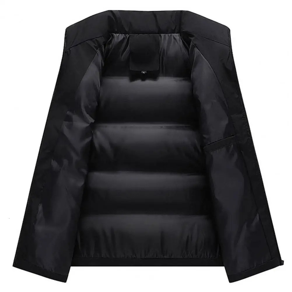 Soft Padded Waistcoat Men Lightweight Stylish Mens Winter Vest Warm Windproof Sleeveless Outerwear with for Outdoor 241129