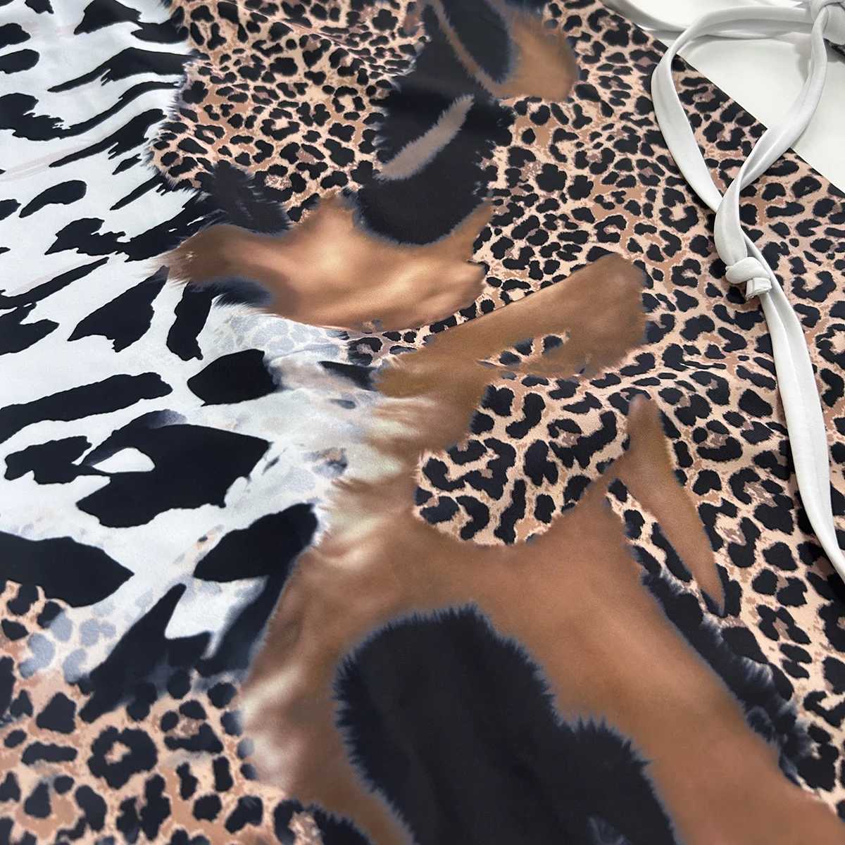 Women's Swimwear 3-piece bikini set push up bikini 2024 sexy womens swimsuit Maxi dress womens swimsuit printed swimsuit beachwear H241130