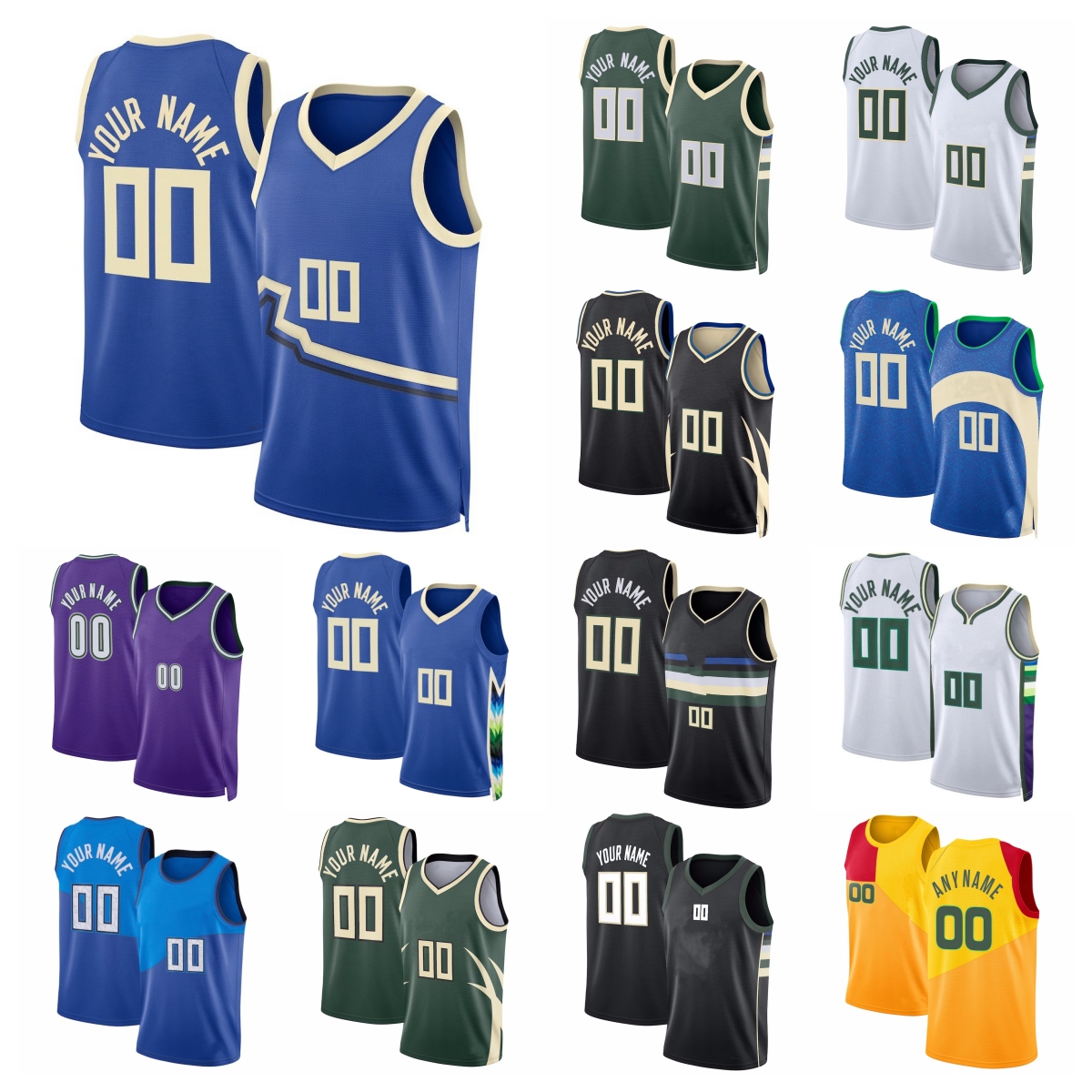 Bucks Basketball Jersey Ryan Rollins Delon Wright Tyler Smith MarJon Beauchamp Liam Robbins Chris Livingston Stanley Umude Gianni Antetokounmpo Damian Lillards