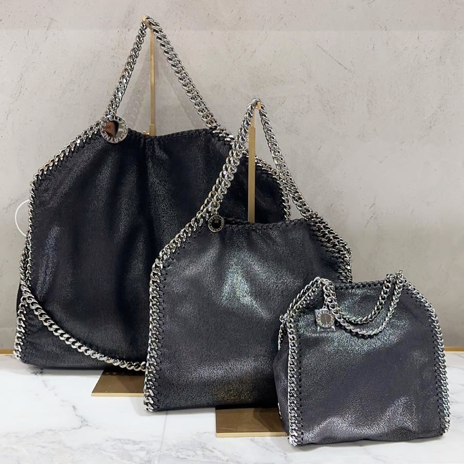 Womens falabella large tote bag Black Designer stella shoulder bag Luxury shopping clutch gold silver chain bags Man pochette leather handbag crossbody sequin bag