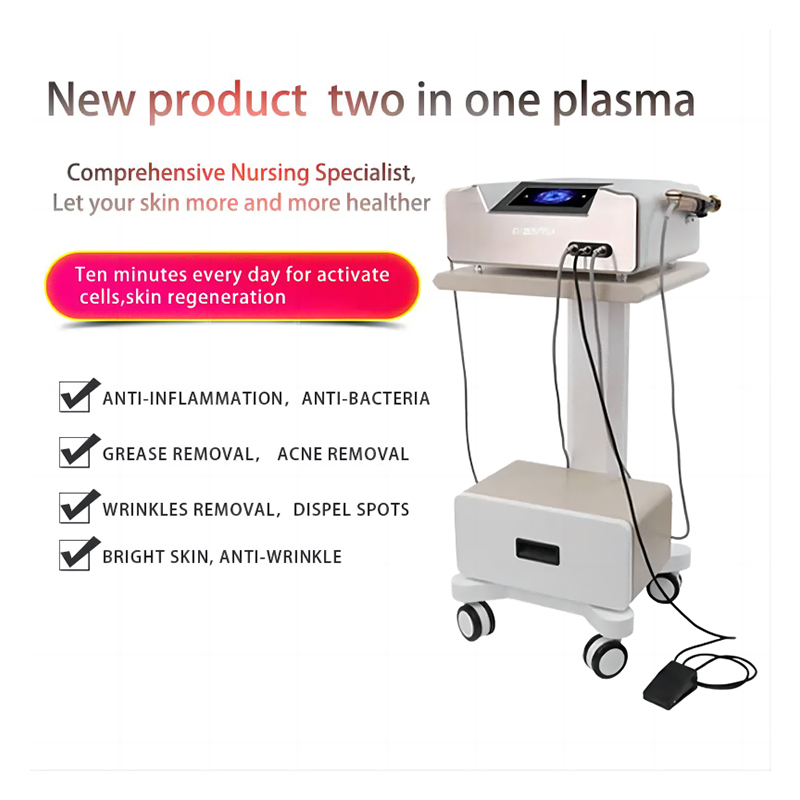 New Professional 2 in 1 Plasma Ozone Shower Machine Acne Removel Eyelid Lifting Spots Mole Ance Scars Removal Plasma Pen Device