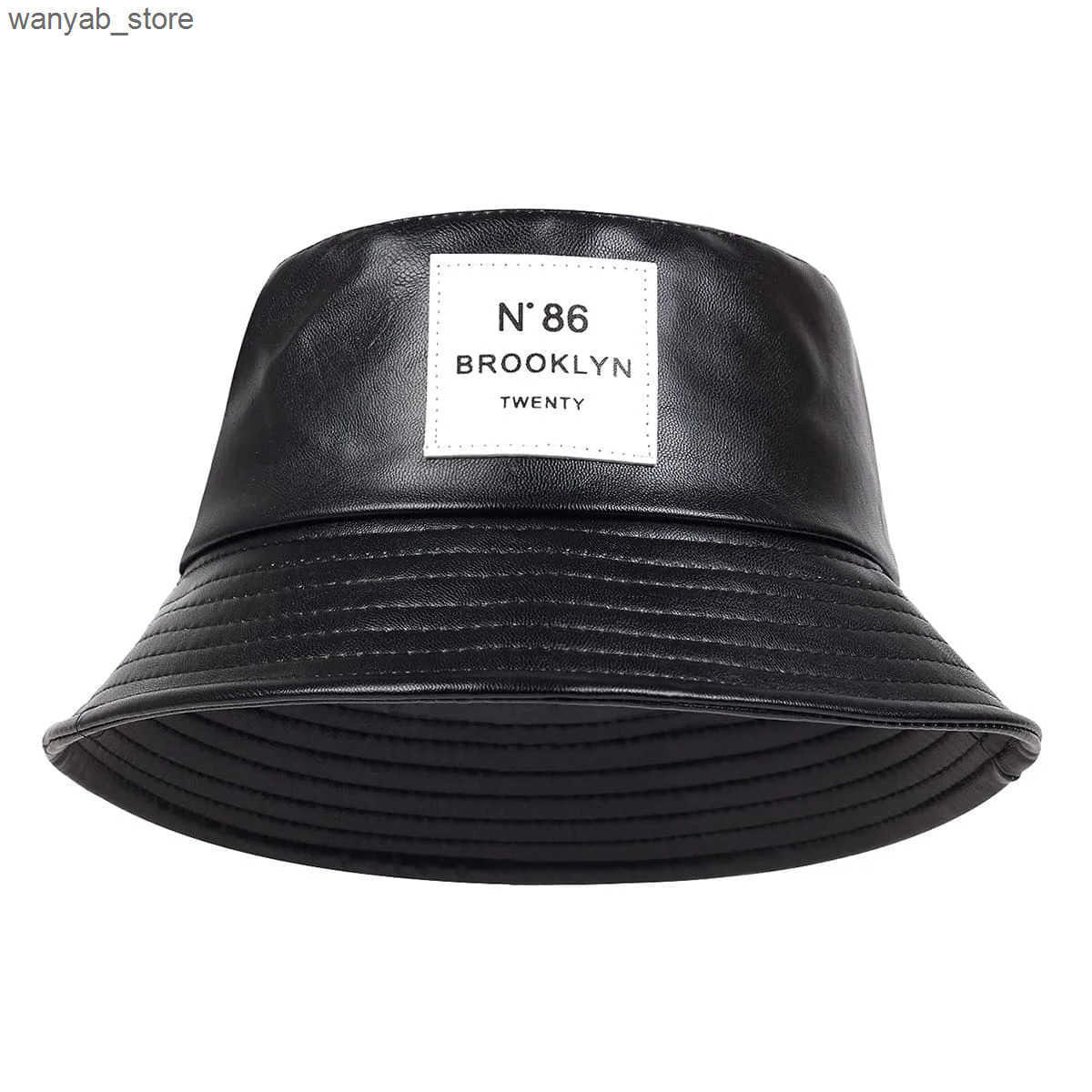 Wide Brim Hats Bucket Hats Spring summer Brooklyn panama Bucket hat outdoor travel hat fashion sun hat men and women leather Panama hat L240910