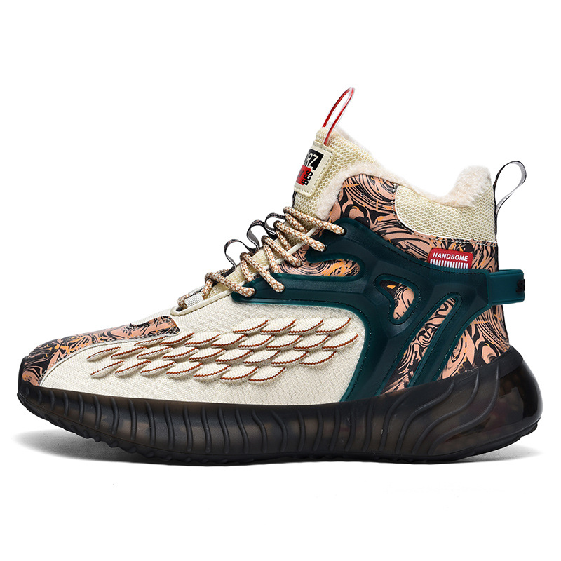 New men's winter 2025 old hot national tide popcorn and veet daddy running outdoor sports shoes
