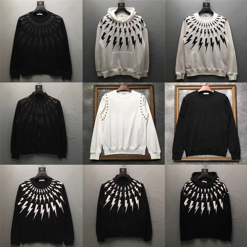 Designer Mens Hoodies Luxury Graffiti Brand Neil Barrett Thunderbolt Sweatshirts Hip Hop Skateboard Parkour Streetwear Jogger Street Cotton Tops c3