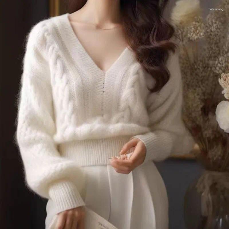 Women's Sweaters Women Clothing Fashion Loose Warm Pullovers Autumn Winter Vintage Solid Thick Sweater Comfortable Soft Wool Knitted Jumper