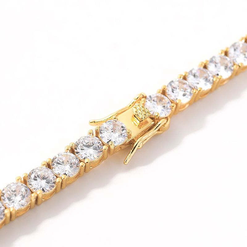 designer necklaces women titanium steel plated gold tennis chain necklace 4MM wide 1 row diamond iced out chains men rapper hip hop designer jewelry w