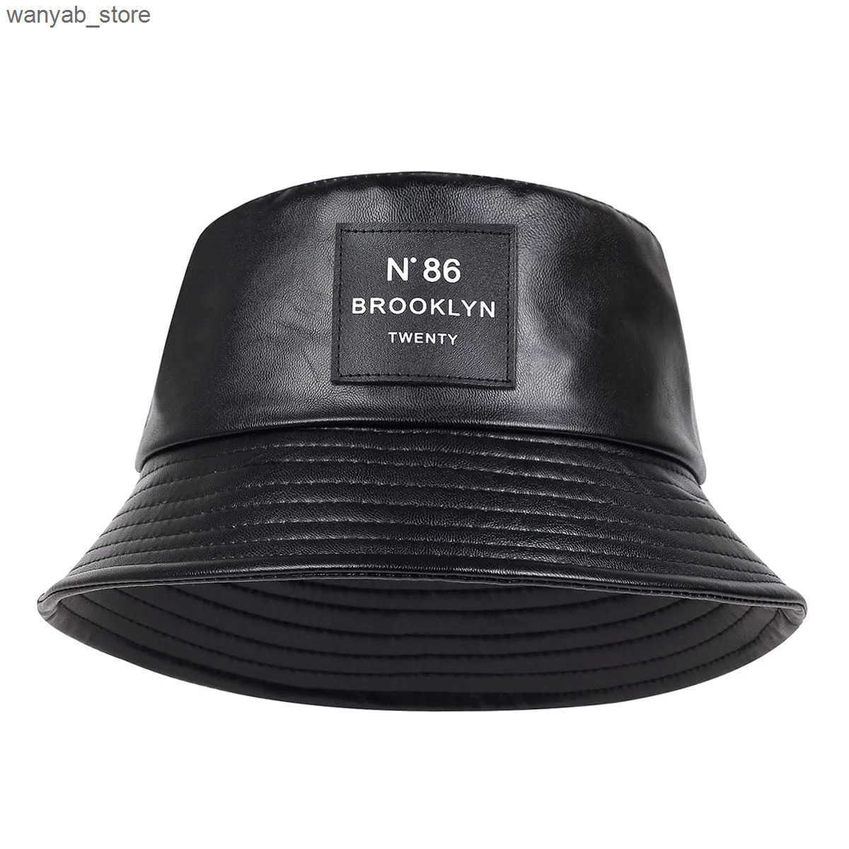 Wide Brim Hats Bucket Hats Spring summer Brooklyn panama Bucket hat outdoor travel hat fashion sun hat men and women leather Panama hat L240910