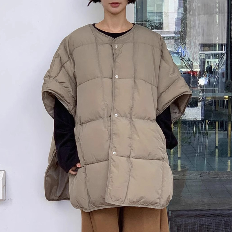 Sleeveless O-Neck Loose All-Match Single Breasted Cotton Waistcoats Thick And Warm Women Winter Vest 2024 Autumn 16O2616