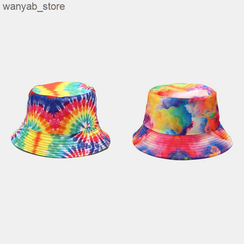 Wide Brim Hats Bucket Hats Bucket Hat Women Graffiti Fishing Fisherman Hat Summer Outdoor Panama Hip Hop Cap Couples Gifts Sunshade Flat Top Double Si