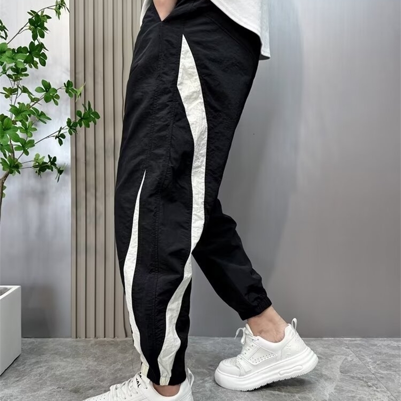 Mens Trousers Jogger Man Running Pants Jogging Summer Clothes Sport Korean Ice Silk Gym Cargo 241120