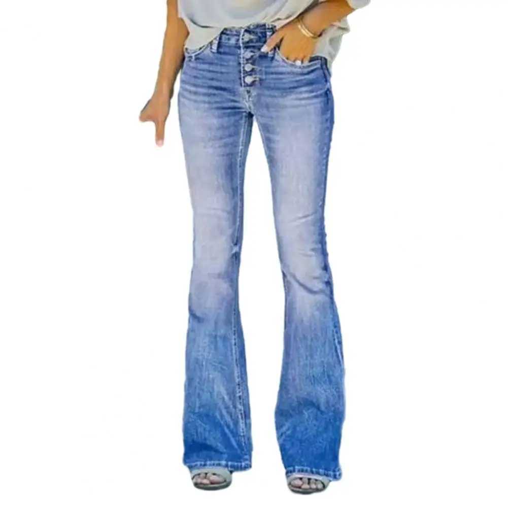 Women's Jeans Printed Flare Jeans Womens Low Waist Trouser Retro Aesthetic Denim Pants T-shirt Mom Casual Korean Fashion Jeans H241130