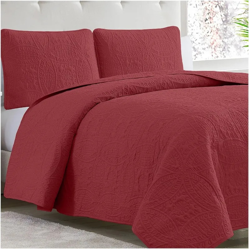 Bedspread Coverlet Set Bedding Cover with Shams 3 Piece Oversized Quilt Bedspreads Coverlets 240424
