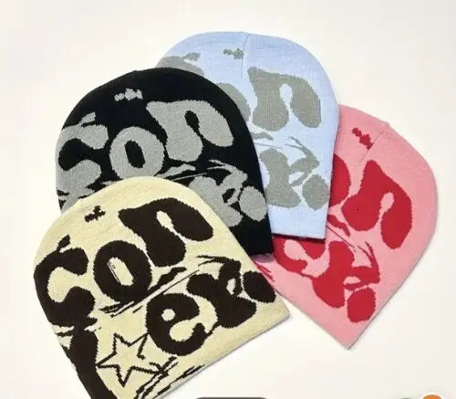 Fashion Letter Beanie Hat for Women Men Comfortable Knit PullOver Cap Girls Y2K Skull Sport Adult Headdress 241125