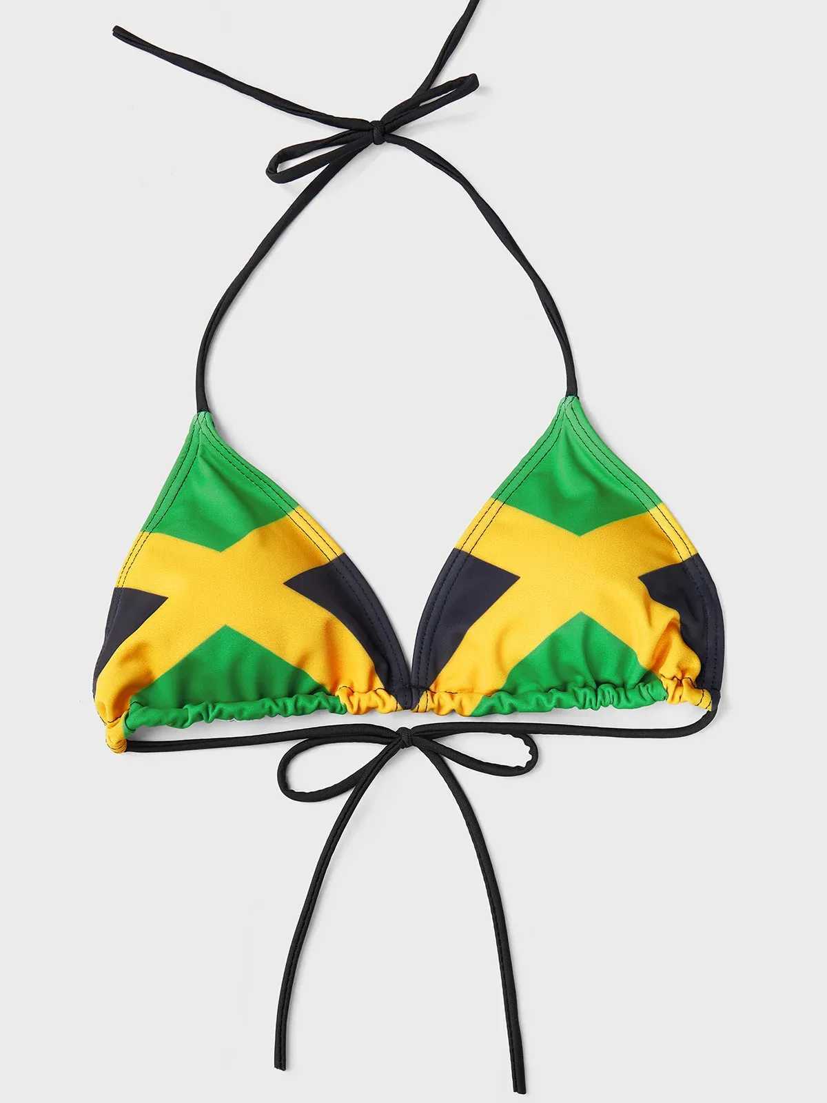 Women's Swimwear Sexy Jamaican bikini flag scarf suitable for women retro improving old styles exotic high-end swimsuit beach set Y2K H241130