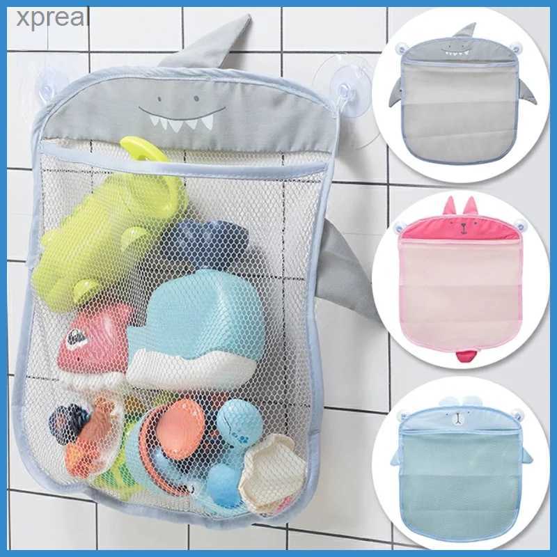 Bath Toys Baby shower toy cute duck frog net toy storage bag strong suction cup baby shower game bag bathroom organizer water toyWX131