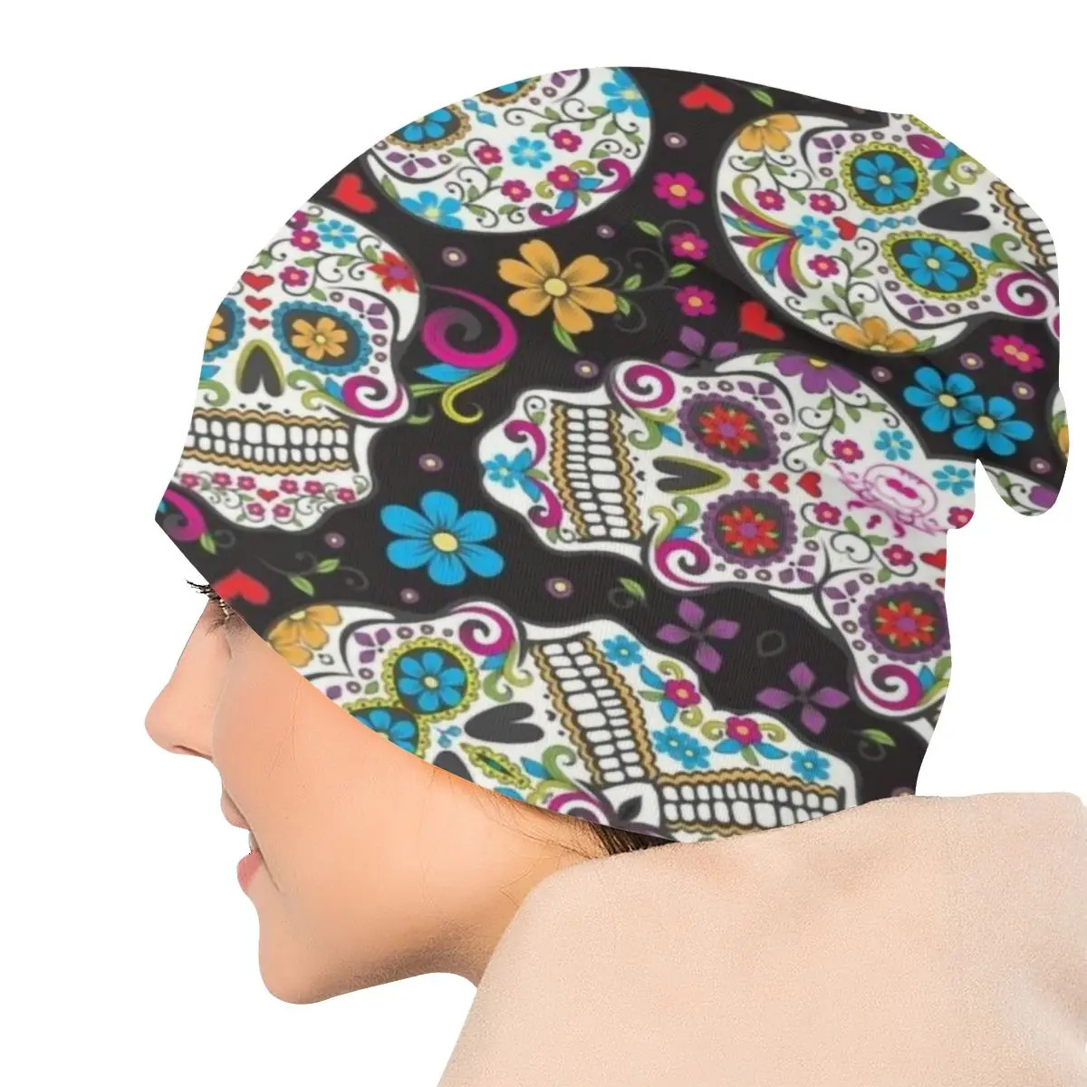 Custom Winter Warm Bonnet Homme Knitted Hats Cool La Calavera Catrina Mexico Beanie Cap Horror Sugar Skull Beanies Caps For 241125
