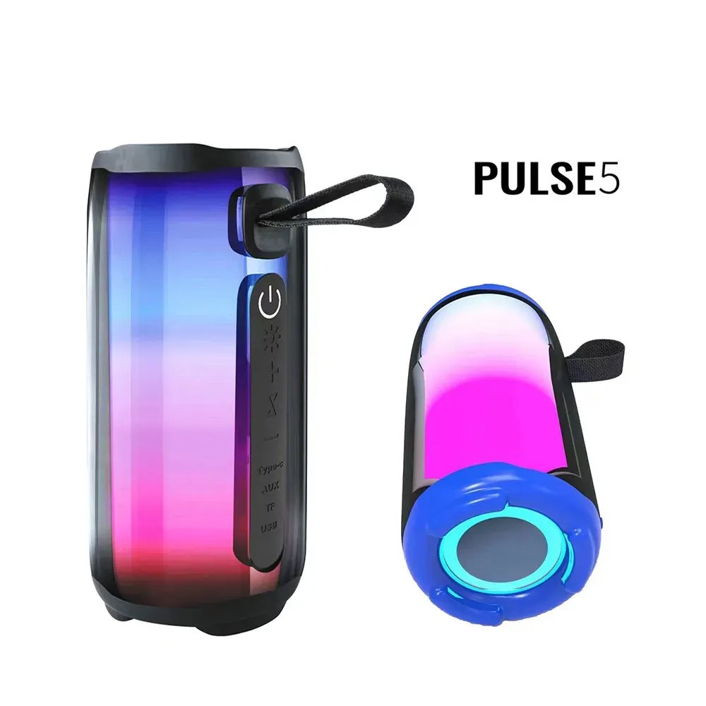 Pulse 5 Speakers Wireless Bluetooth Speaker PULSE5 LED Light Waterproof Subwoofer Bass Music Portable TF Card Radio Loudspeaker