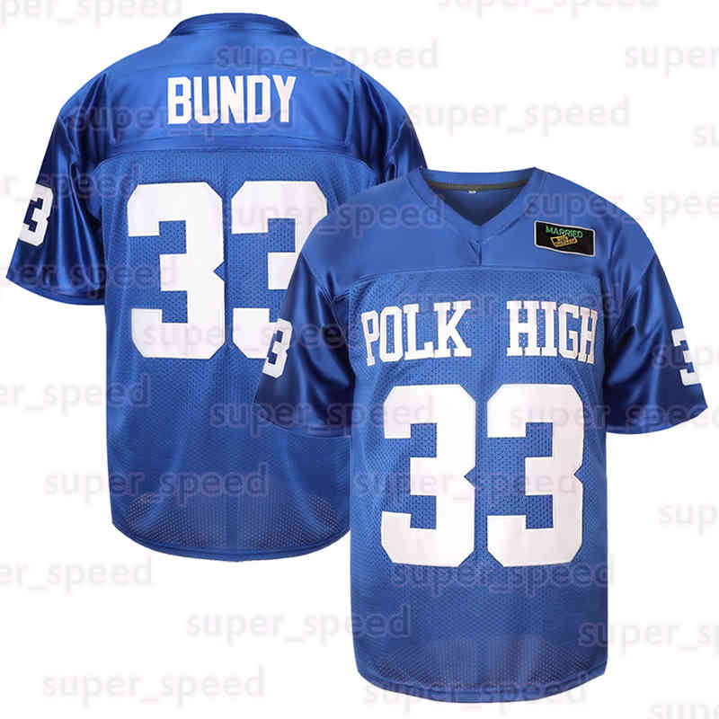 Men's 33 Al Bundy Polk High Football Jersey 16 Shane Falco Jerseys Blue White Red Sports Shirt 90s Hip Hop Short Sleeve Clothing The Replacements Movie for Mens Adult