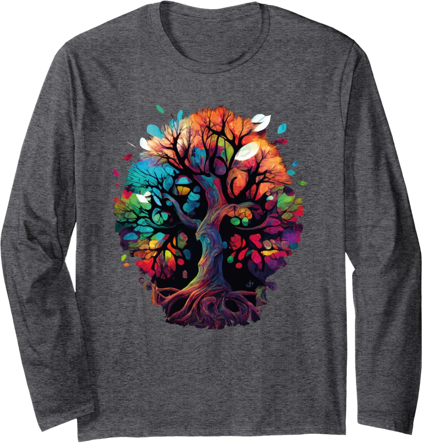 Long Sleeve Shirts for Men sweatshirt Moon Phases Tree of Life Tee Streetwear Casual tops clothes Fashionable and cool