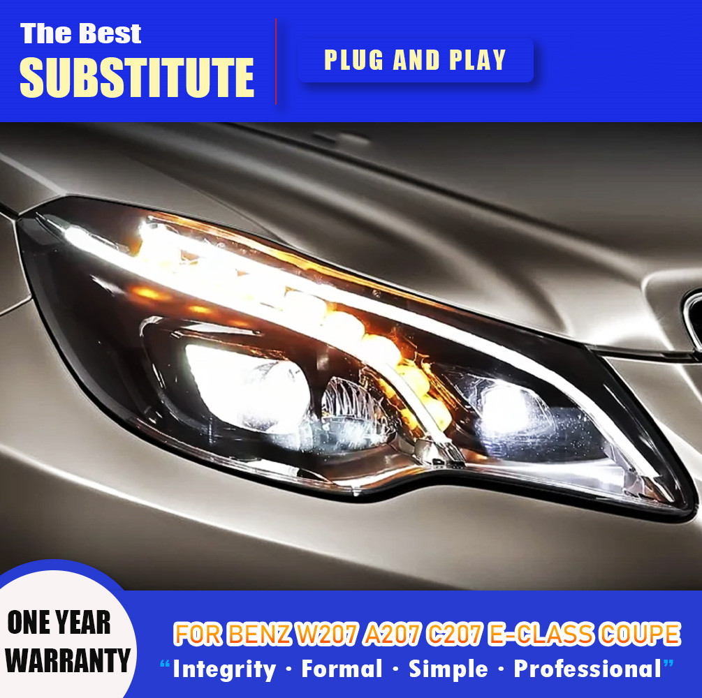 Car Styling for BENZ W207 A207 C207 E-Class Coupe LED Headlight 2009-20 17 DRL Turn Signal High Beam Angel Eye Projector Lens
