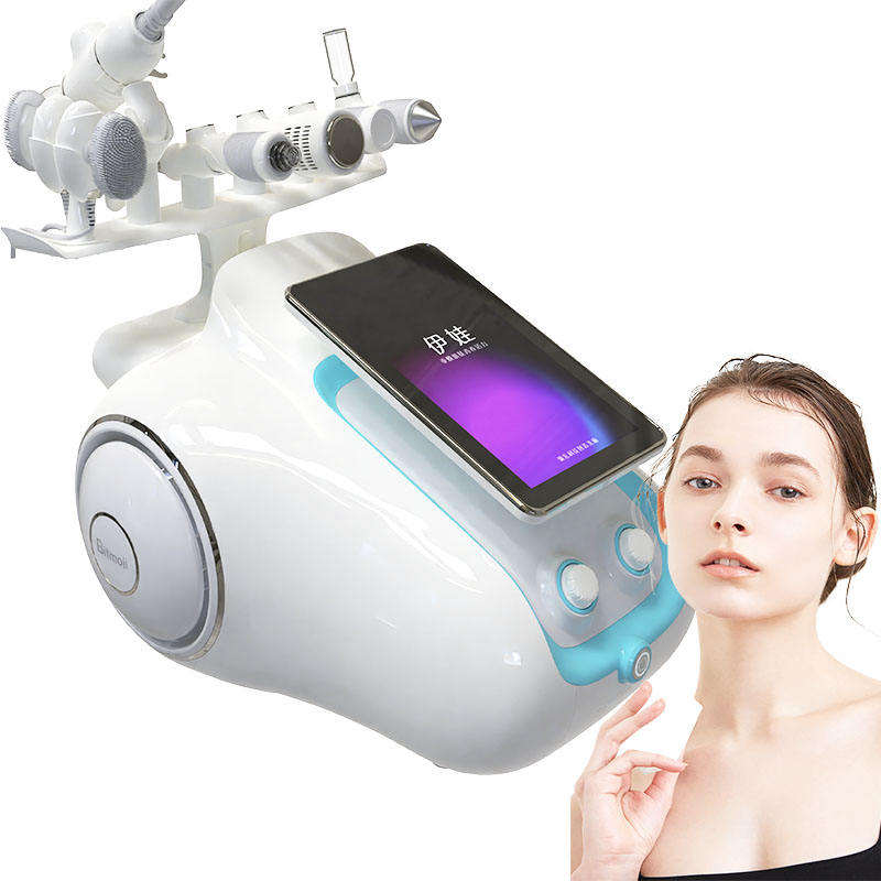 Newest 6 in 1 Jet Peel Aqua Facial Dermabrasion Machine with Oxygen Spray Cold Hammer Deep Cleaning for Skin Rejuvenation Blackheads Removal Machine