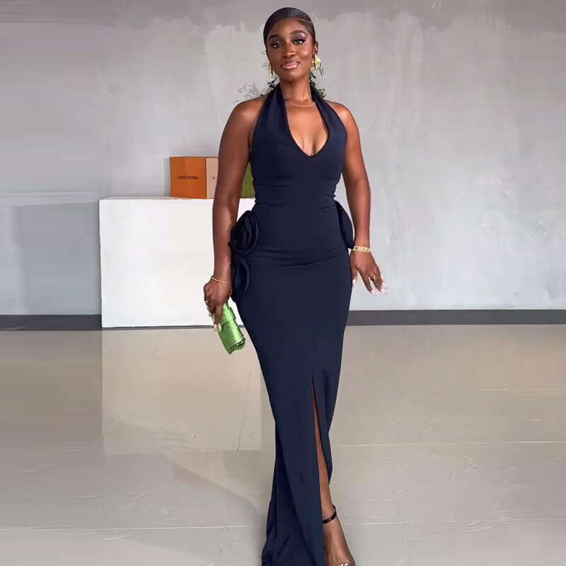 European And American Elegant Three-Dimensional Ral Fork Toast Dresses, Long Dresses For Women