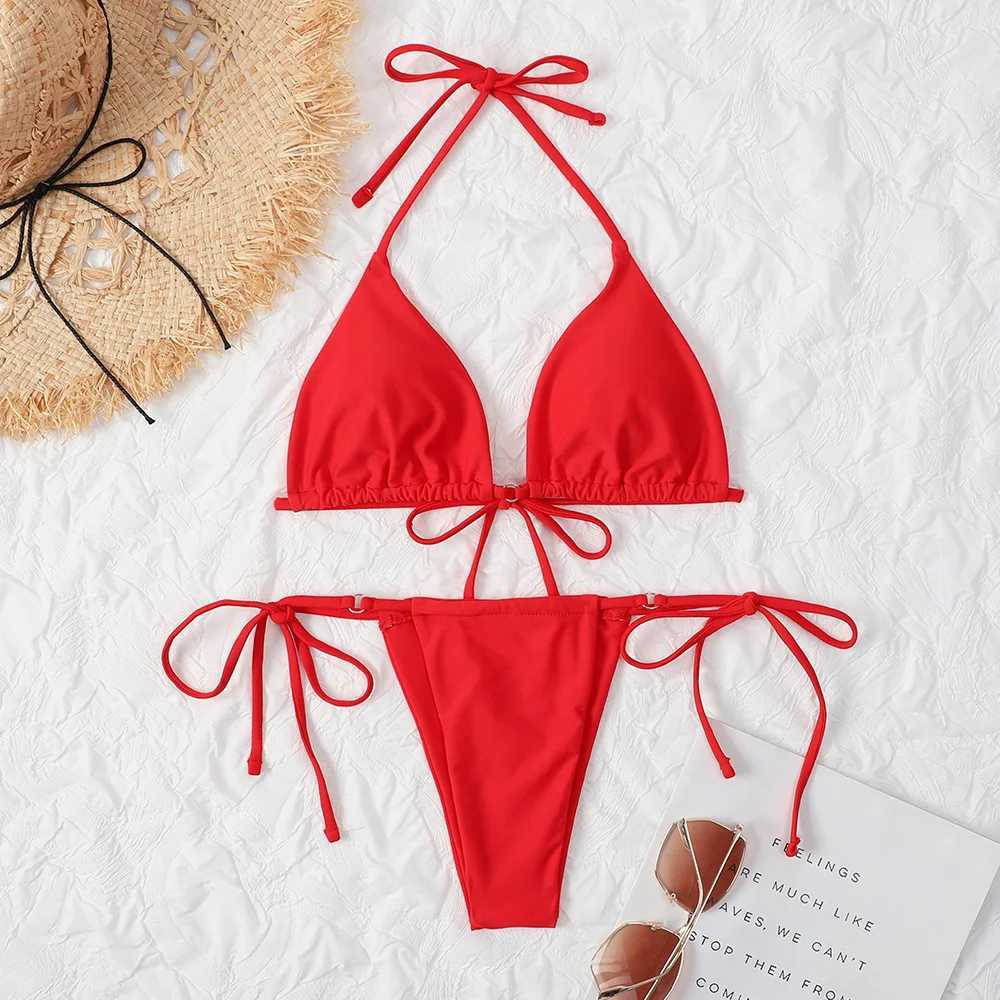 Women's Swimwear Womens sexy bandage bikini set Brazilian bandage swimsuit beach push up swimsuit lace swimsuit summer new factory dir H241130