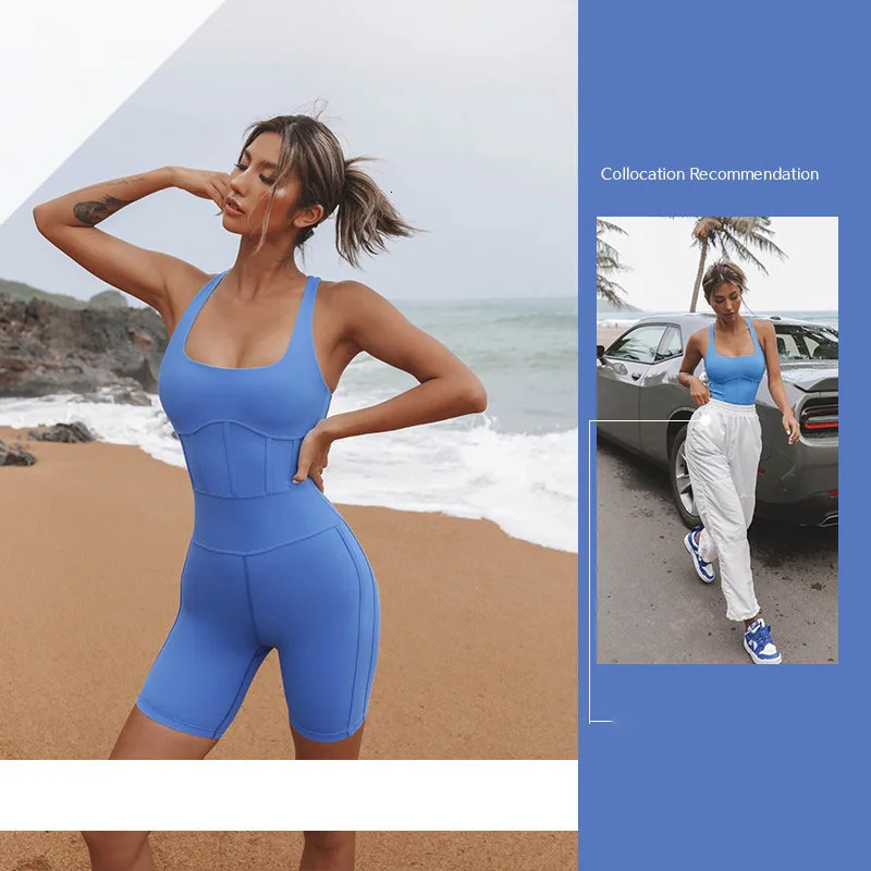 2024 Women Seamless Yoga Jumpsuits With Pads Sleeveless Fiess Bodysuits One-Pieces Rompers Sportswear Gym Ropa Deportiva Mujer