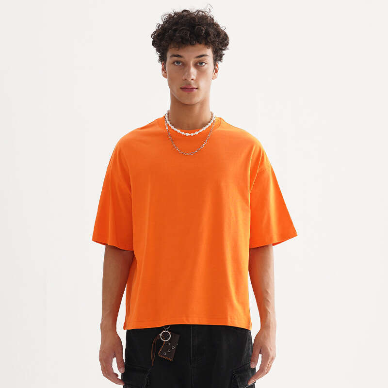 Versatile New Product Short Style Pure Cotton American Trendy Brand Heavy Shoulder Sleeve Men's T-Shirt B3