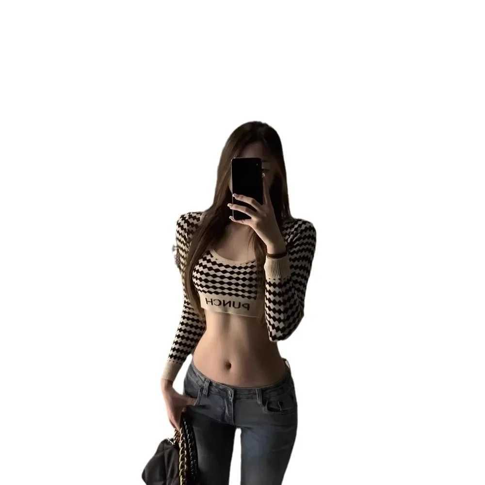 Women's Jeans American style weight loss edge jeans womens autumn retro low waist micro flame denim elastic band ultra-thin decal denim H241130