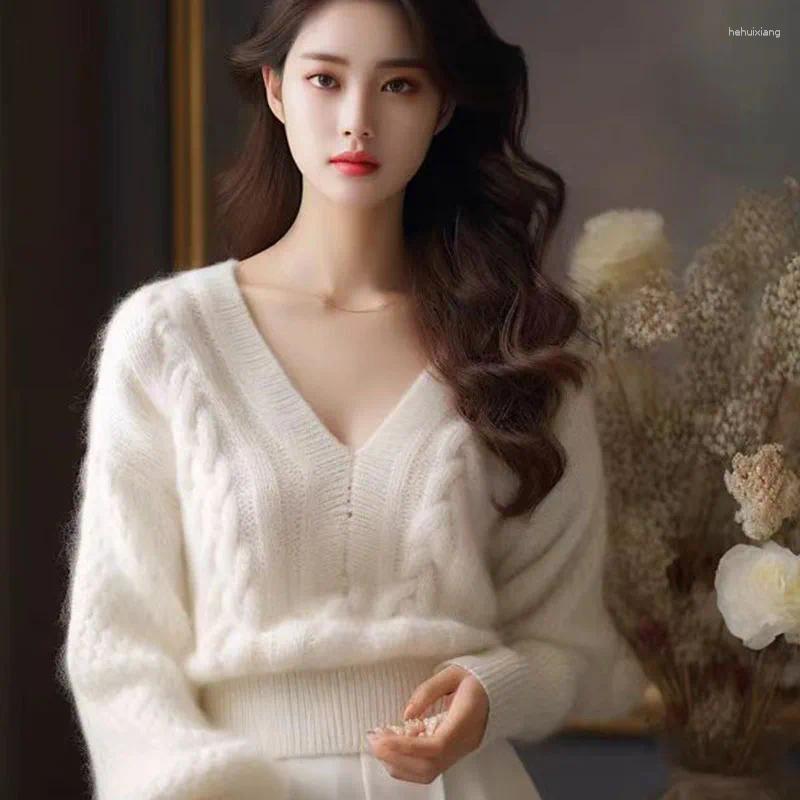 Women's Sweaters Women Clothing Fashion Loose Warm Pullovers Autumn Winter Vintage Solid Thick Sweater Comfortable Soft Wool Knitted Jumper