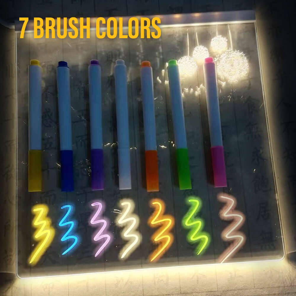 LED Acrylic Message USB Luminous Drawing Board Memo with Bracket Can Be Wiped Bedroom Night Light Children's Gift