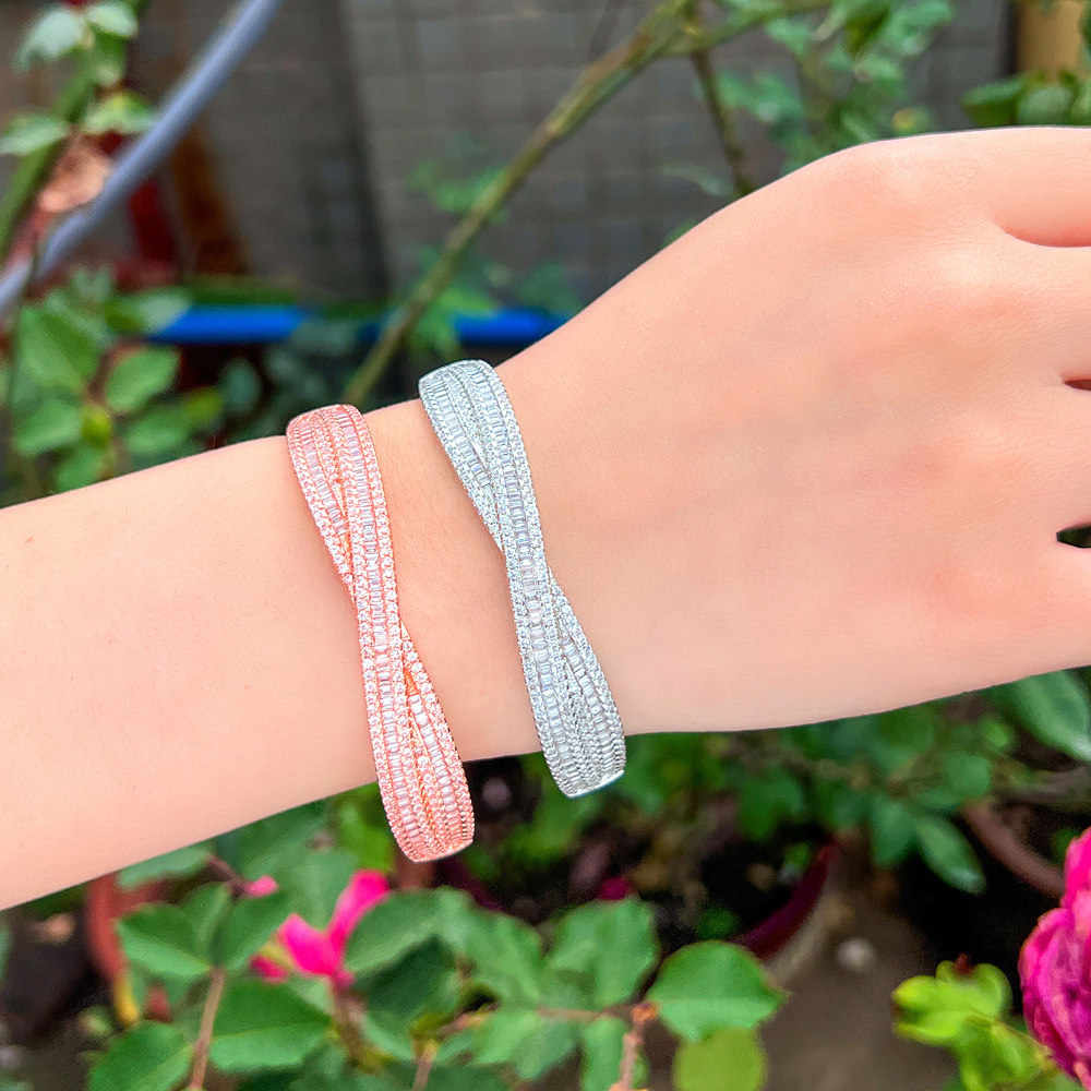 Choucong Creative Design Sparkling Luxury Jewelry 18K Rose Gold Fill Princess Cut White 5A Cubic Zircon CZ Diamond Gemstones Party Women Wedding Cross