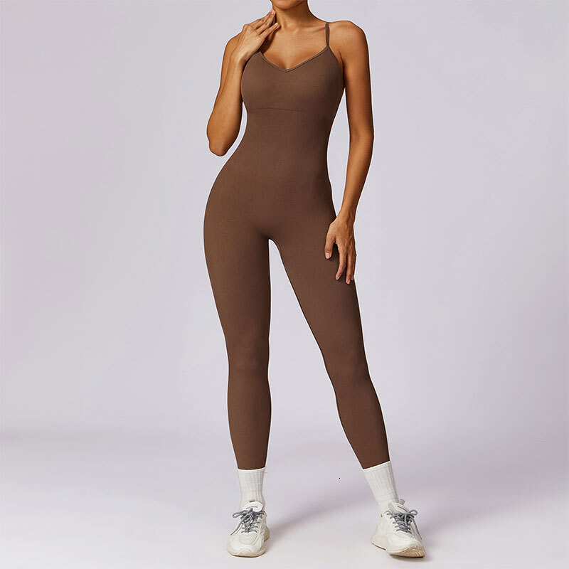 Summer Seamless One-Piece Yoga Suit Dance Belly Workout Set Stretch Bodysuit Gym Clothes Tightening Fiess Push Up Sportswear