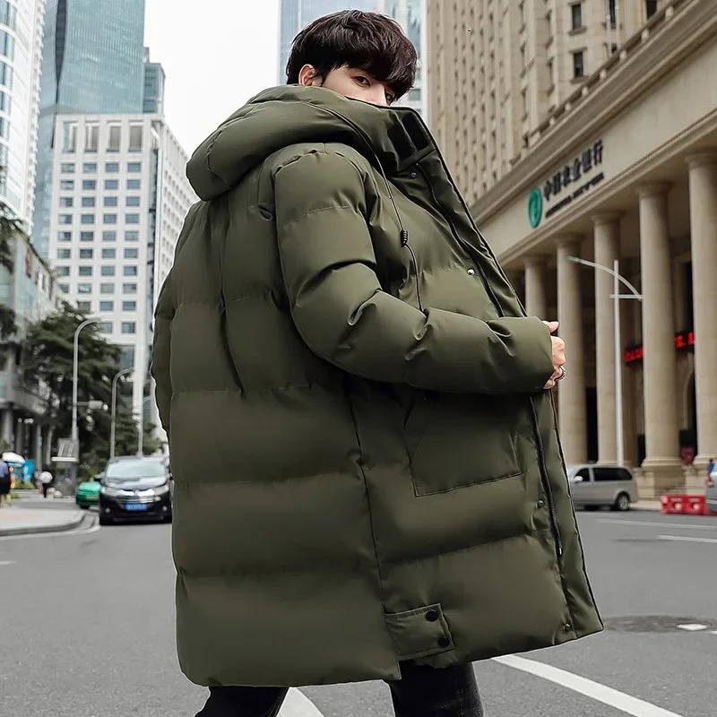 Cottonpadded Mens Medium Long Autumn and Winter Plus Fat Size Down Padded Jacket with Thick Warm 241129