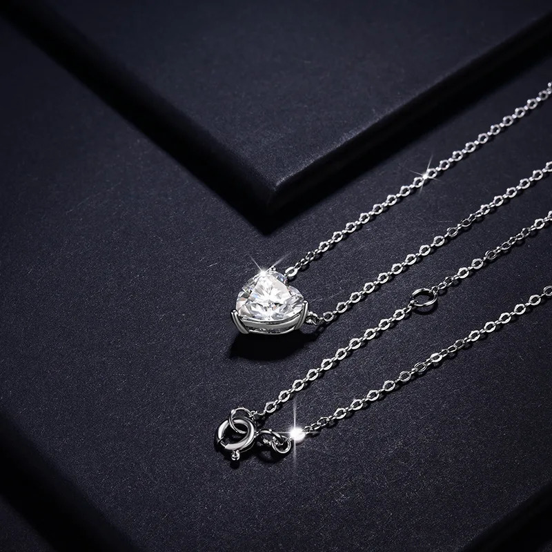 1010mm 4ct Heart Pendent Necklace for Women D Color VVS Diamond with Certificate S925 Silver Plated 18K Neck Chain 241125