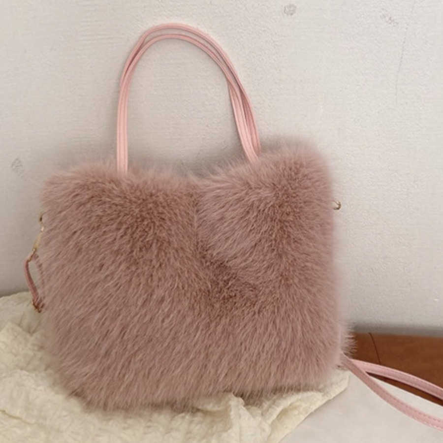 This Years Popular Tote Bag Plush Handbag Winter Versatile Korean Version Single Shoulder Crossbody Bag Tote Bag Totes Handbags 241104