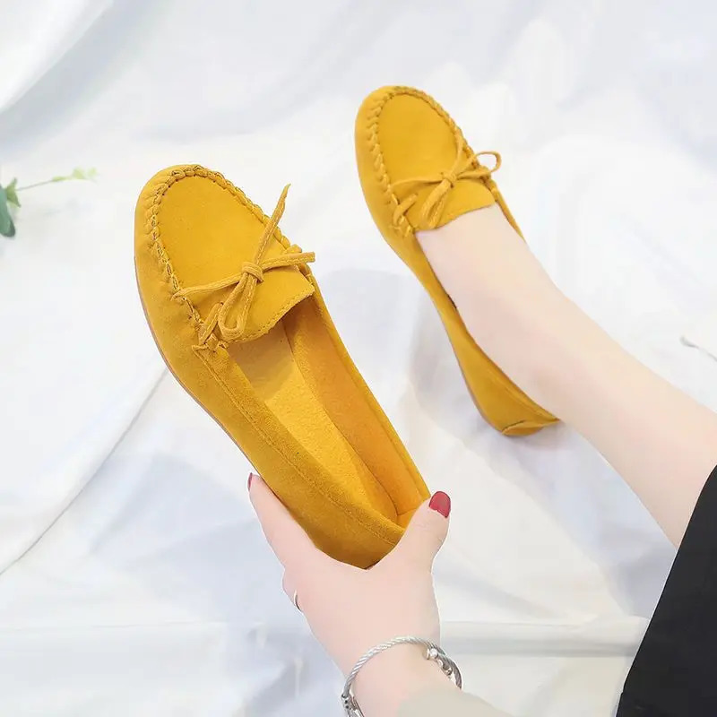 Fashion Women Shoes Slip on Loafers for Ballet Flat Suede Casual Sneakers Zapatos Mujer Mom autumn 241126