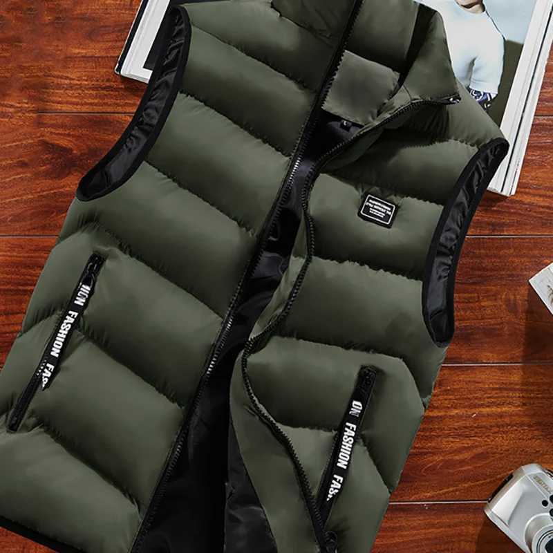 Men's Down Parkas NEW Fashion Mens Jacket Sleeveless Vest Spring Thermal Soft Vests Casual Coats Male Cotton Mens Vest Men Thicken Waistcoat z241