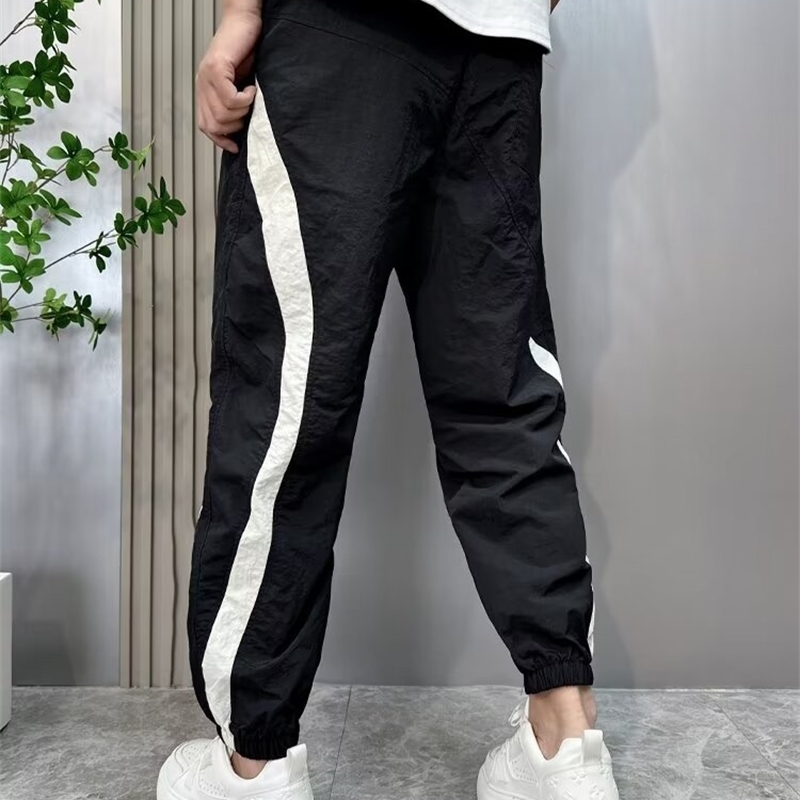 Mens Trousers Jogger Man Running Pants Jogging Summer Clothes Sport Korean Ice Silk Gym Cargo 241120
